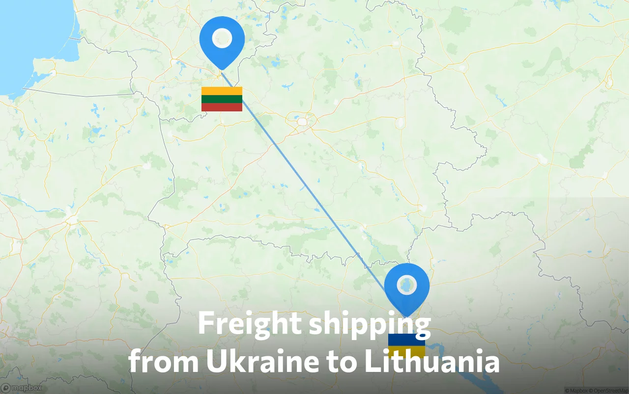 Shipping route from Ukraine to Lithuania