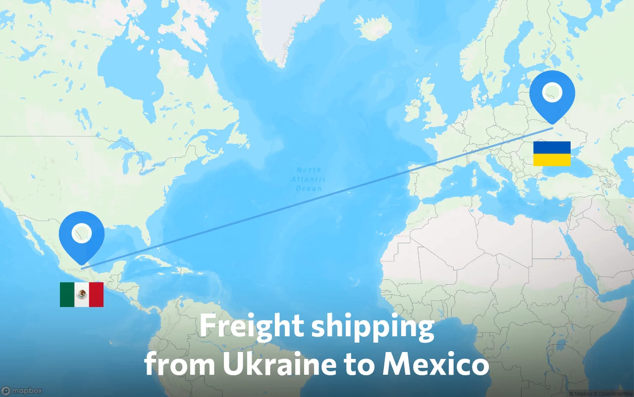 Shipping route from Ukraine to Mexico
