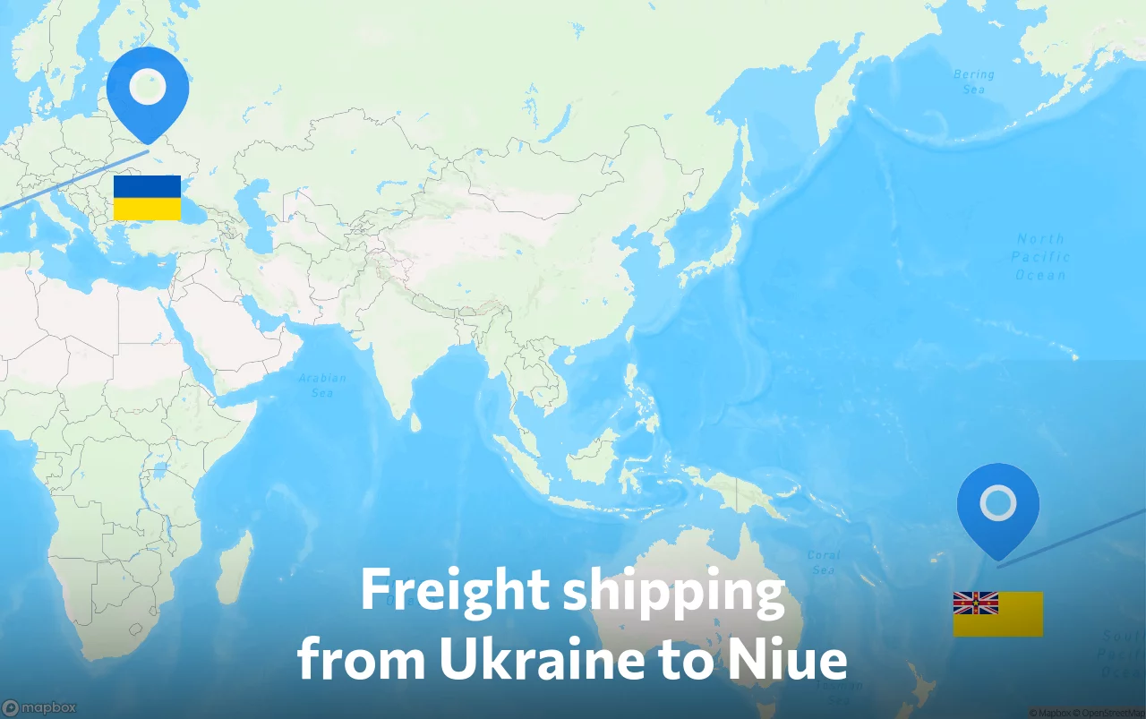 Shipping route from Ukraine to Niue