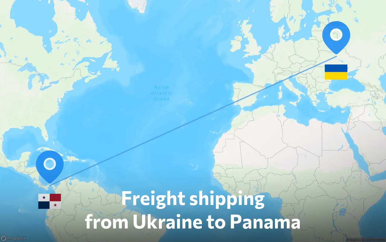 Shipping route from Ukraine to Panama
