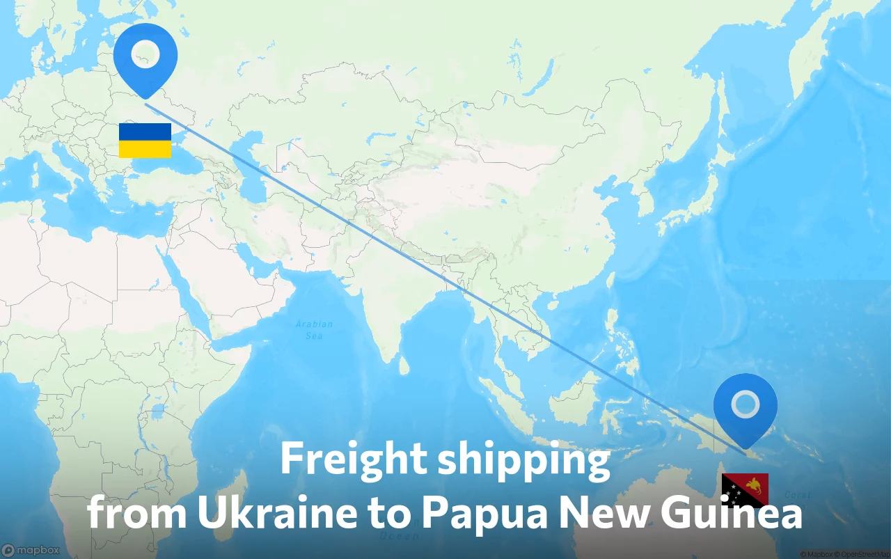 Shipping route from Ukraine to Papua New Guinea