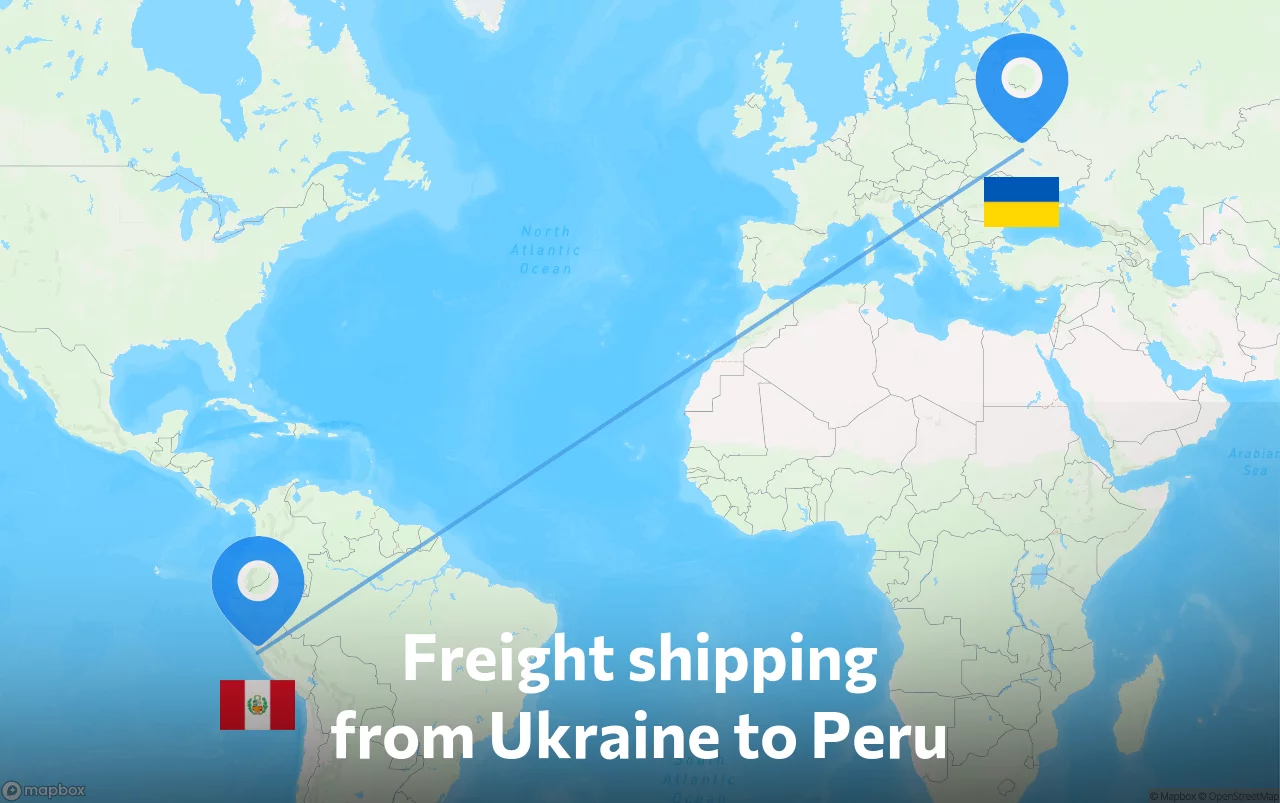 Shipping route from Ukraine to Peru