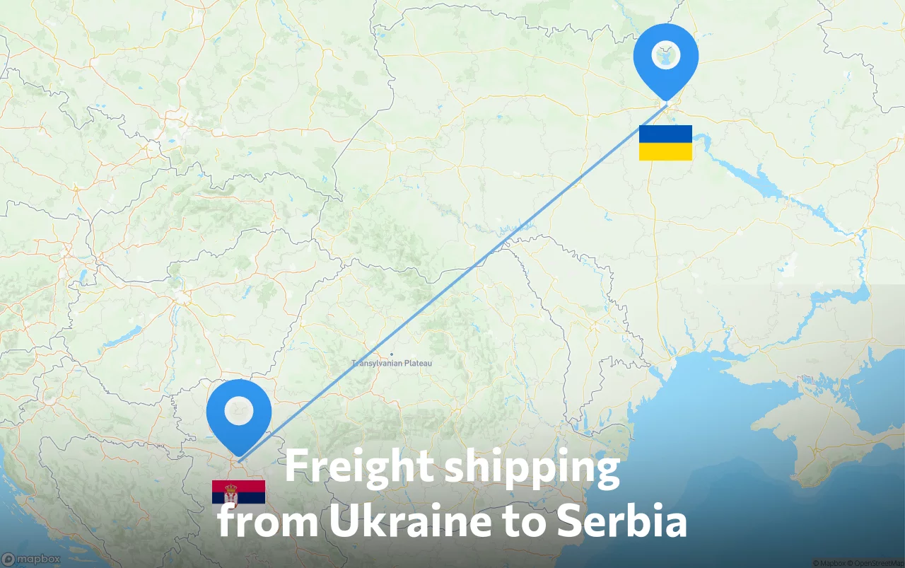 Shipping route from Ukraine to Serbia