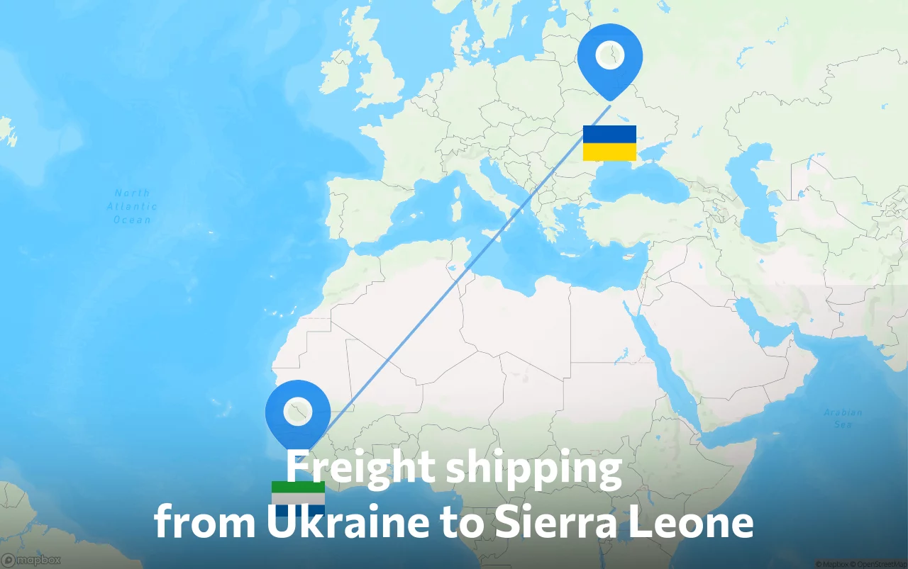 Shipping route from Ukraine to Sierra Leone