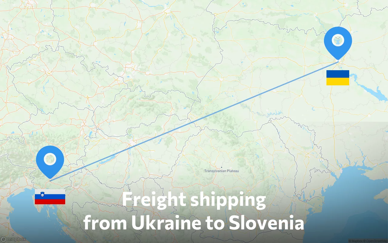 Shipping route from Ukraine to Slovenia