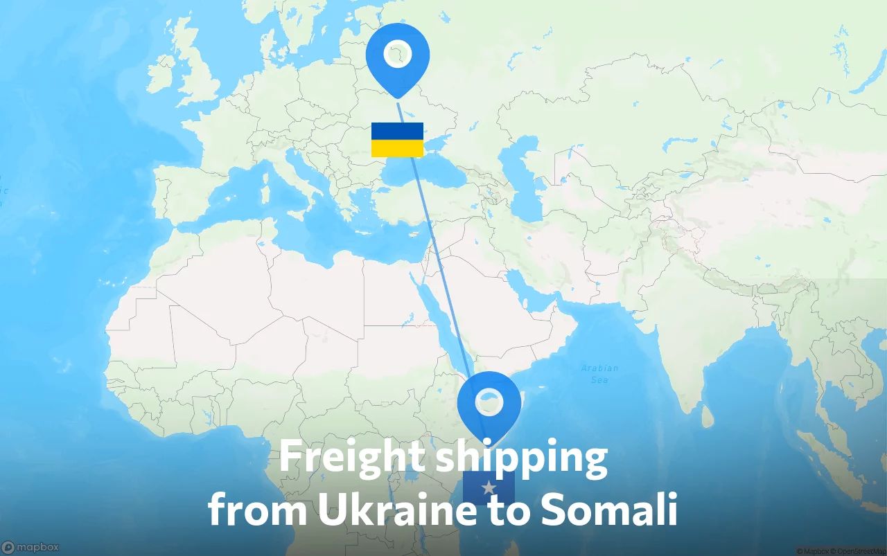 Shipping route from Ukraine to Somali