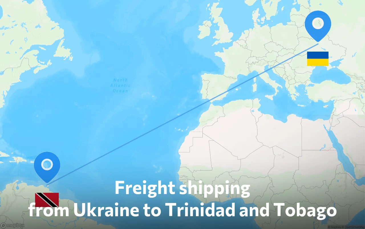 Shipping route from Ukraine to Trinidad and Tobago