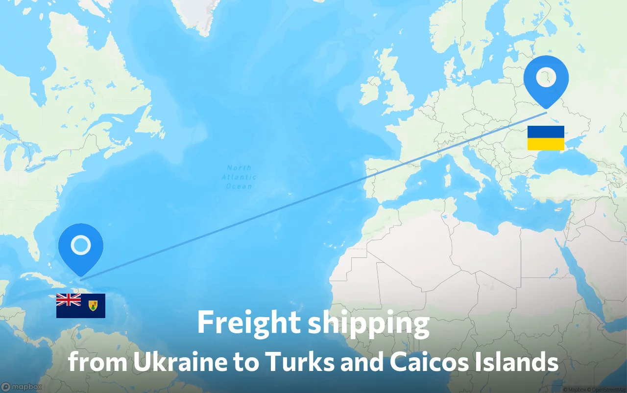 Shipping route from Ukraine to Turks and Caicos Islands