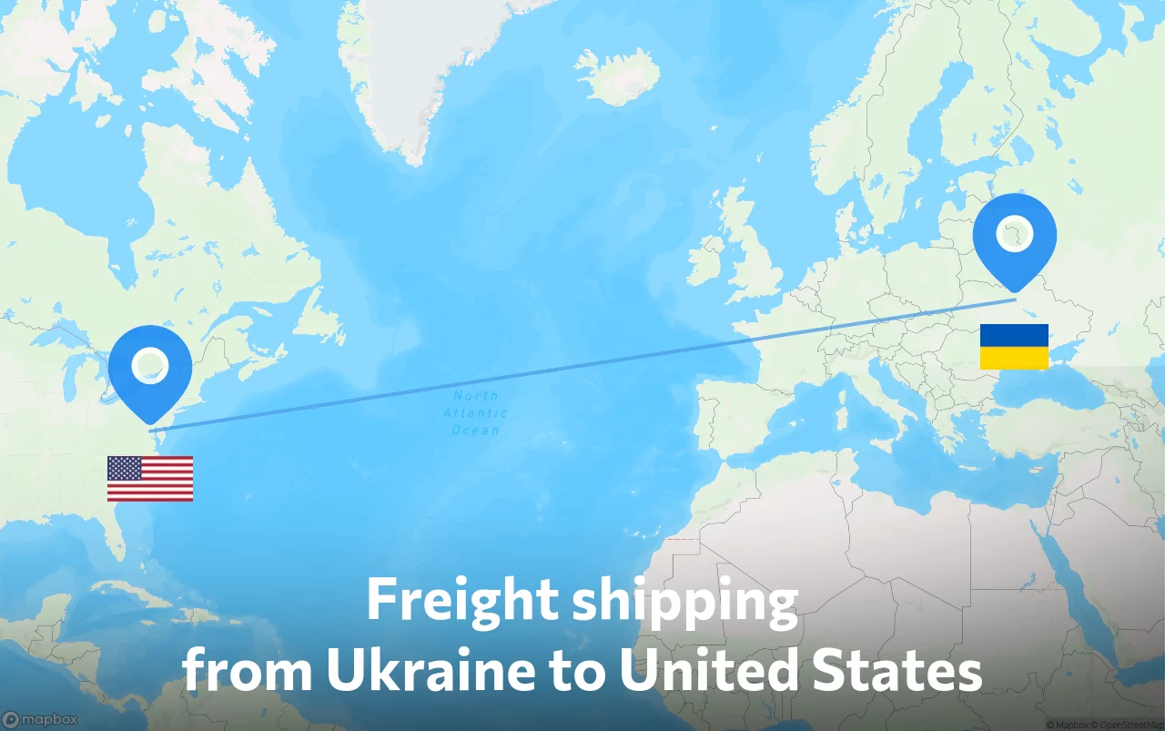 Shipping route from Ukraine to United States