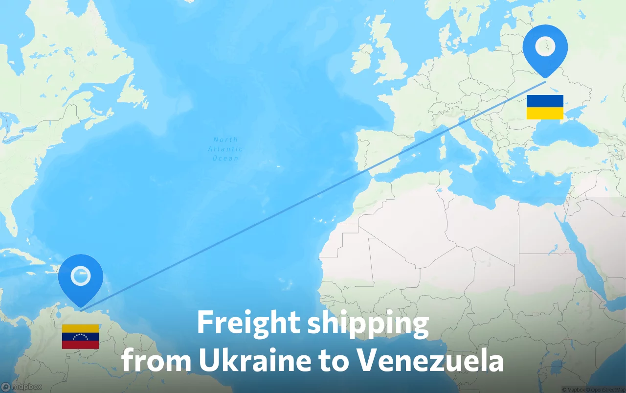 Shipping route from Ukraine to Venezuela