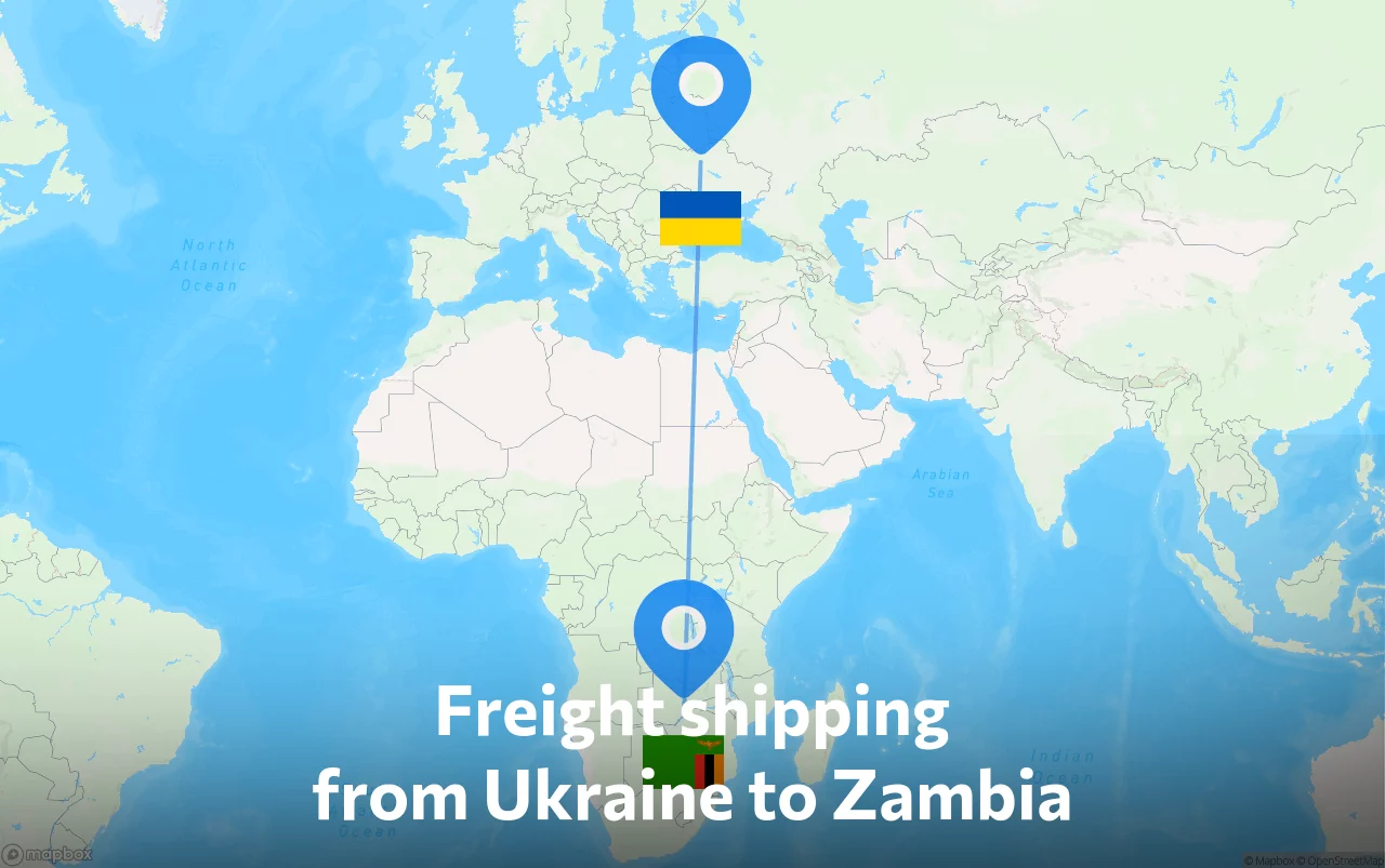 Shipping route from Ukraine to Zambia
