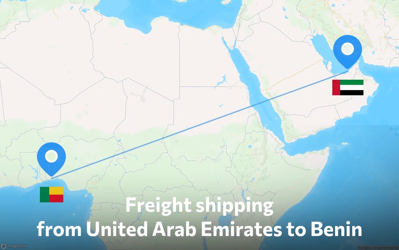 Shipping route from United Arab Emirates to Benin
