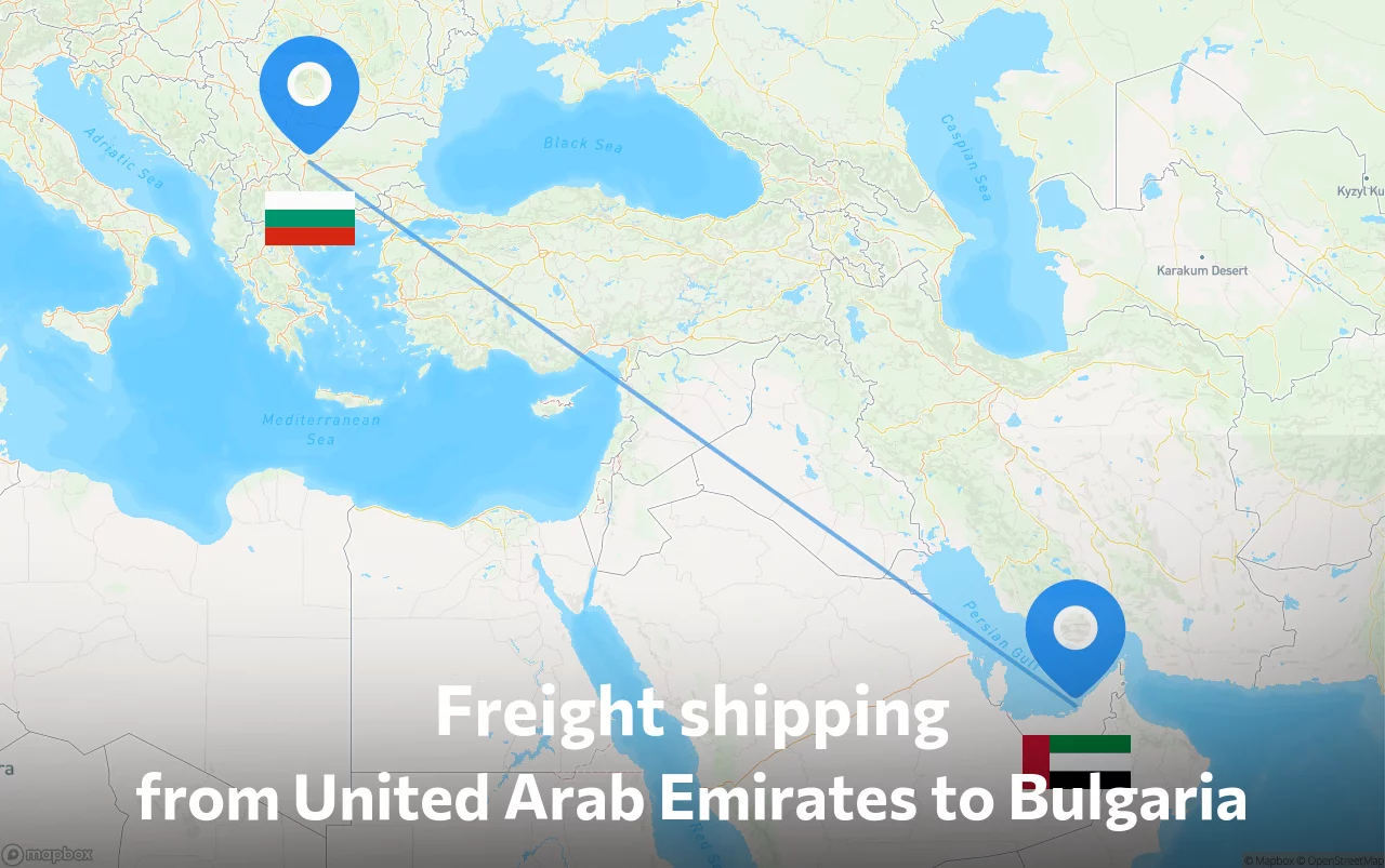 Shipping route from United Arab Emirates to Bulgaria
