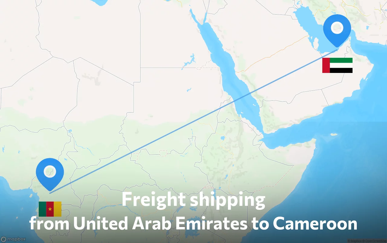 Shipping route from United Arab Emirates to Cameroon