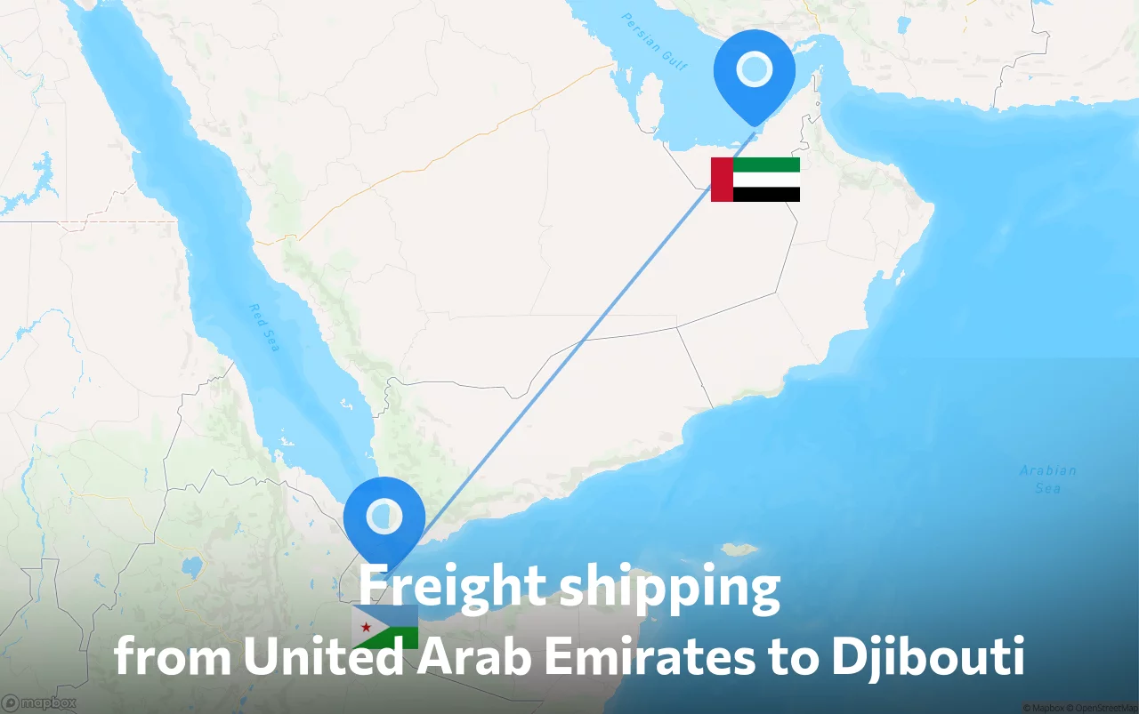 Shipping route from United Arab Emirates to Djibouti