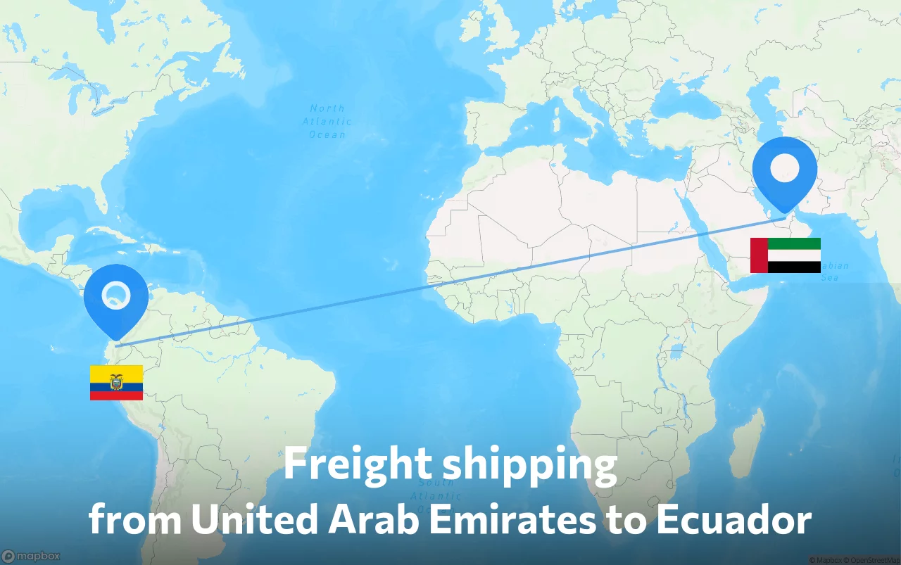 Shipping route from United Arab Emirates to Ecuador
