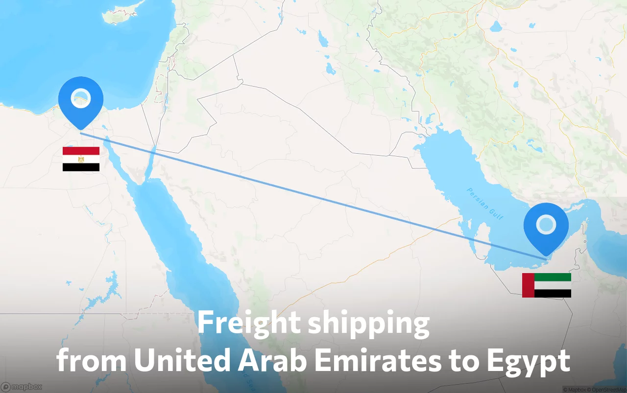 Shipping route from United Arab Emirates to Egypt