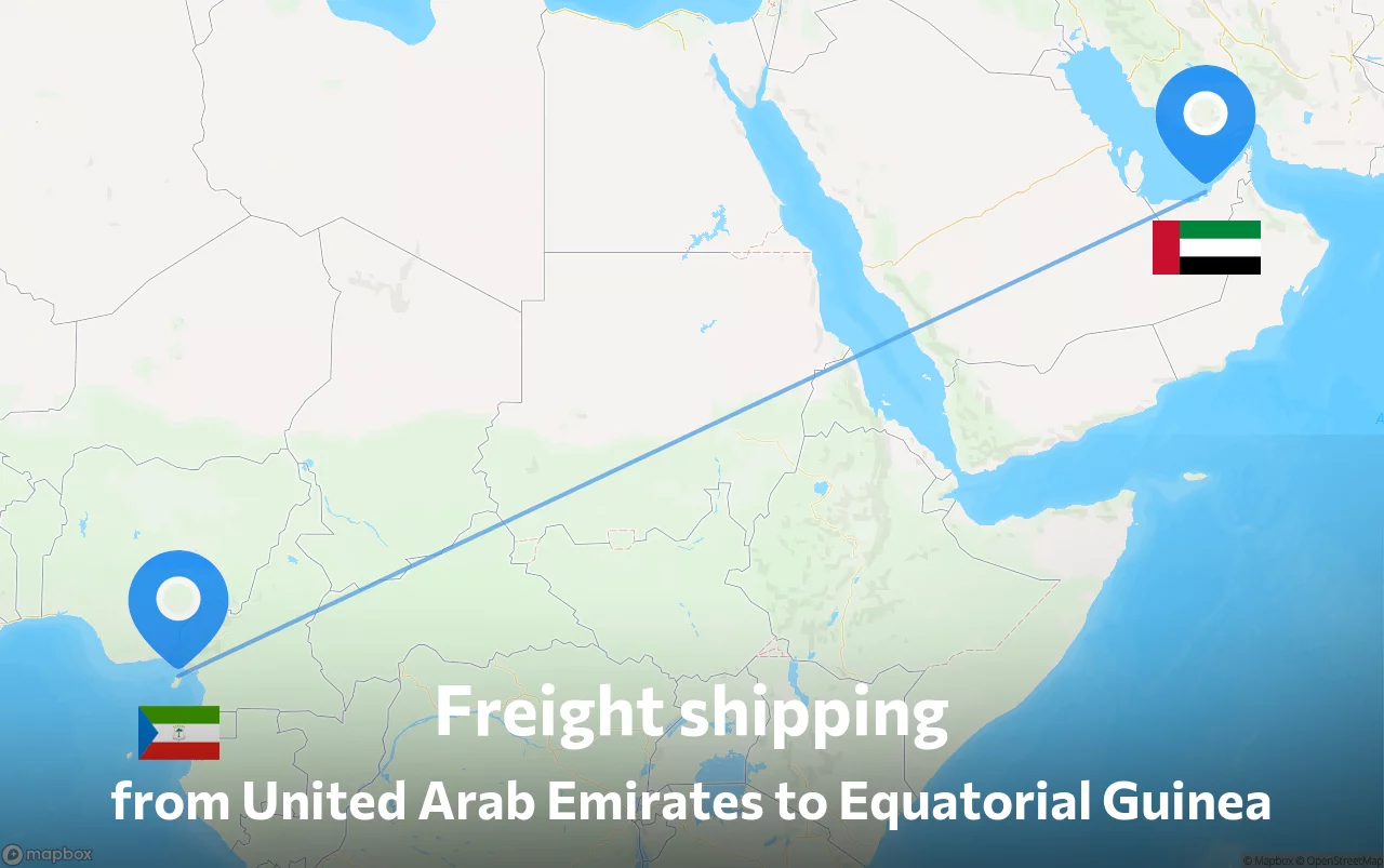 Shipping route from United Arab Emirates to Equatorial Guinea