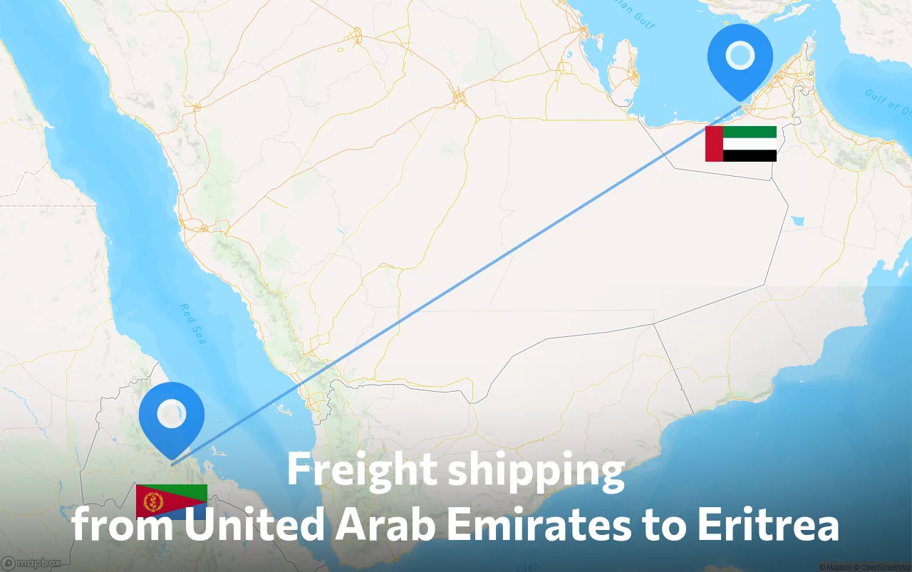 Shipping route from United Arab Emirates to Eritrea