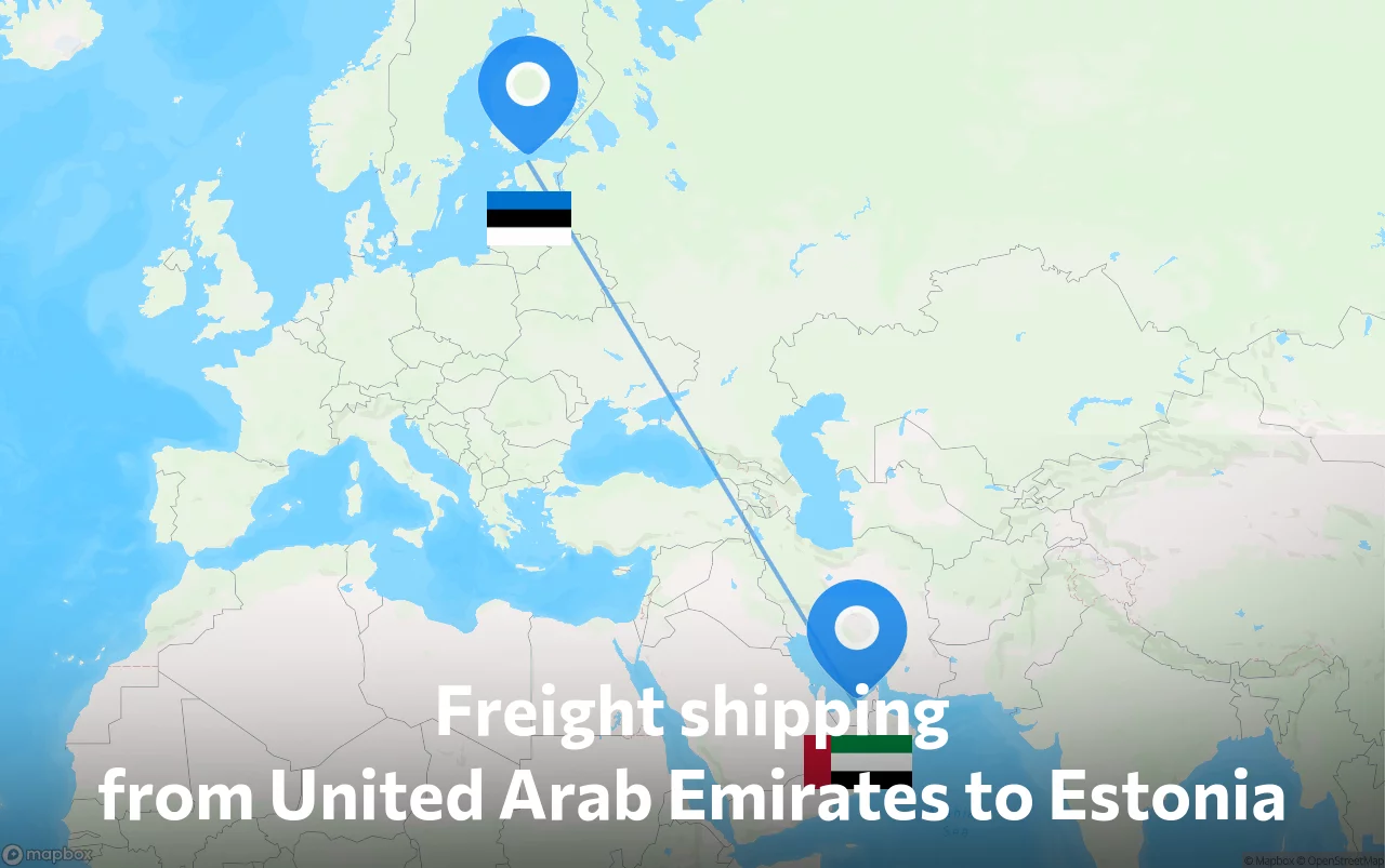 Shipping route from United Arab Emirates to Estonia