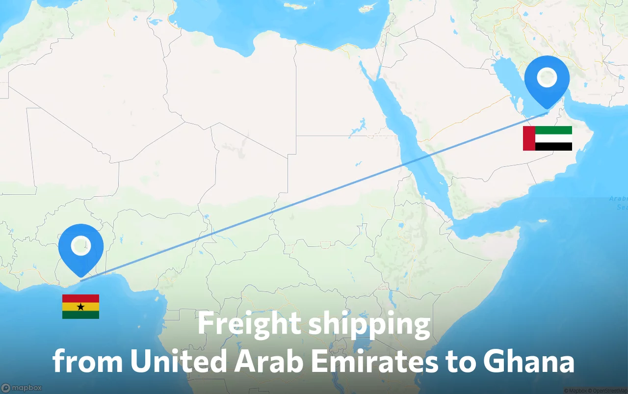 Shipping route from United Arab Emirates to Ghana