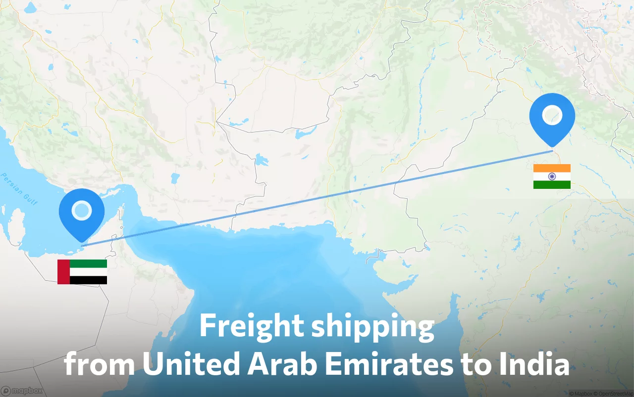 Shipping route from United Arab Emirates to India