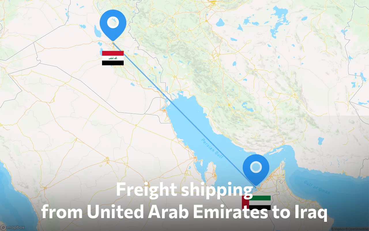 Shipping route from United Arab Emirates to Iraq
