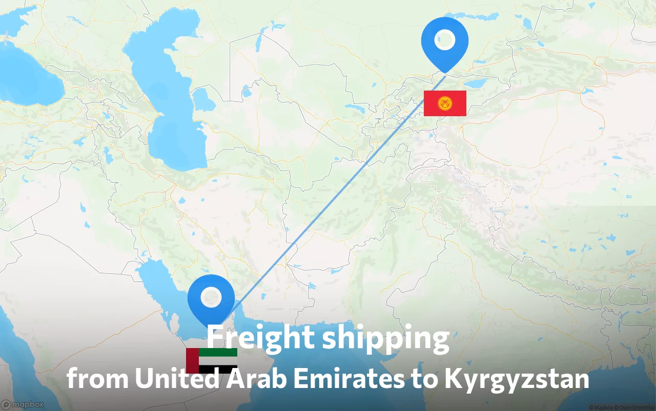 Shipping route from United Arab Emirates to Kyrgyzstan