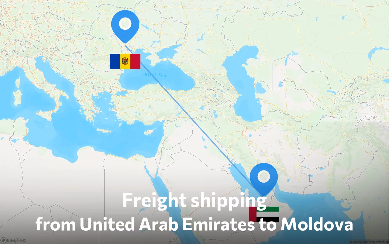 Shipping route from United Arab Emirates to Moldova