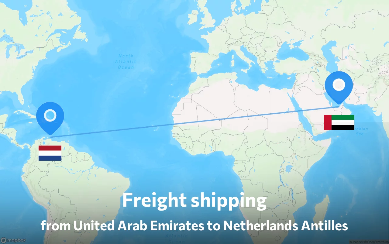 Shipping route from United Arab Emirates to Netherlands Antilles