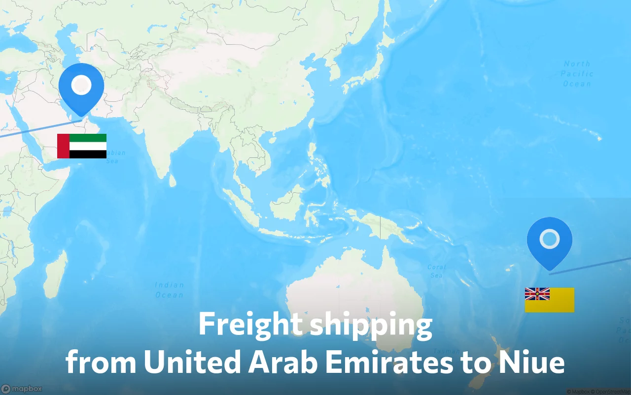 Shipping route from United Arab Emirates to Niue