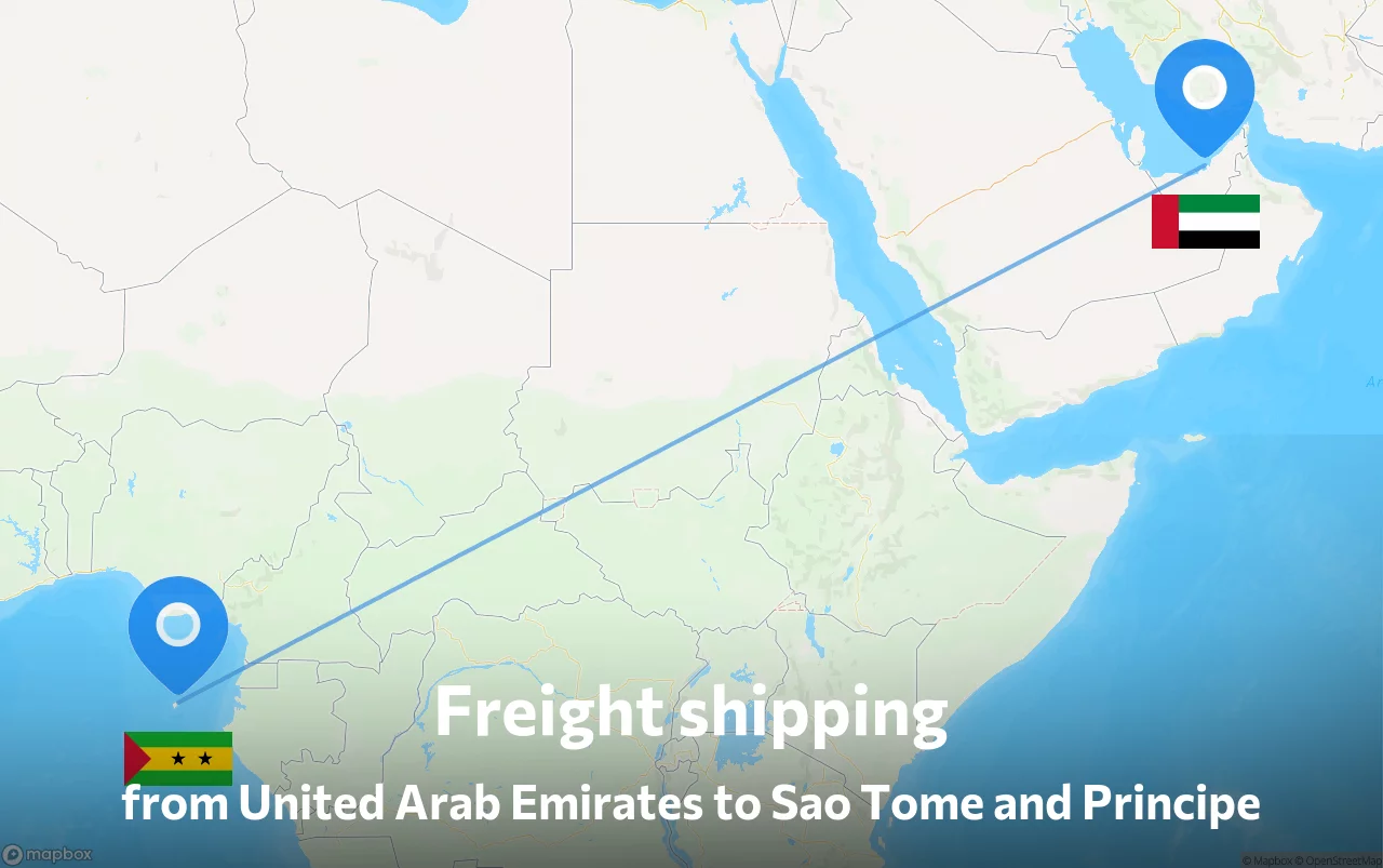 Shipping route from United Arab Emirates to Sao Tome and Principe
