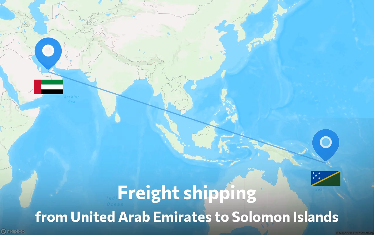 Shipping route from United Arab Emirates to Solomon Islands