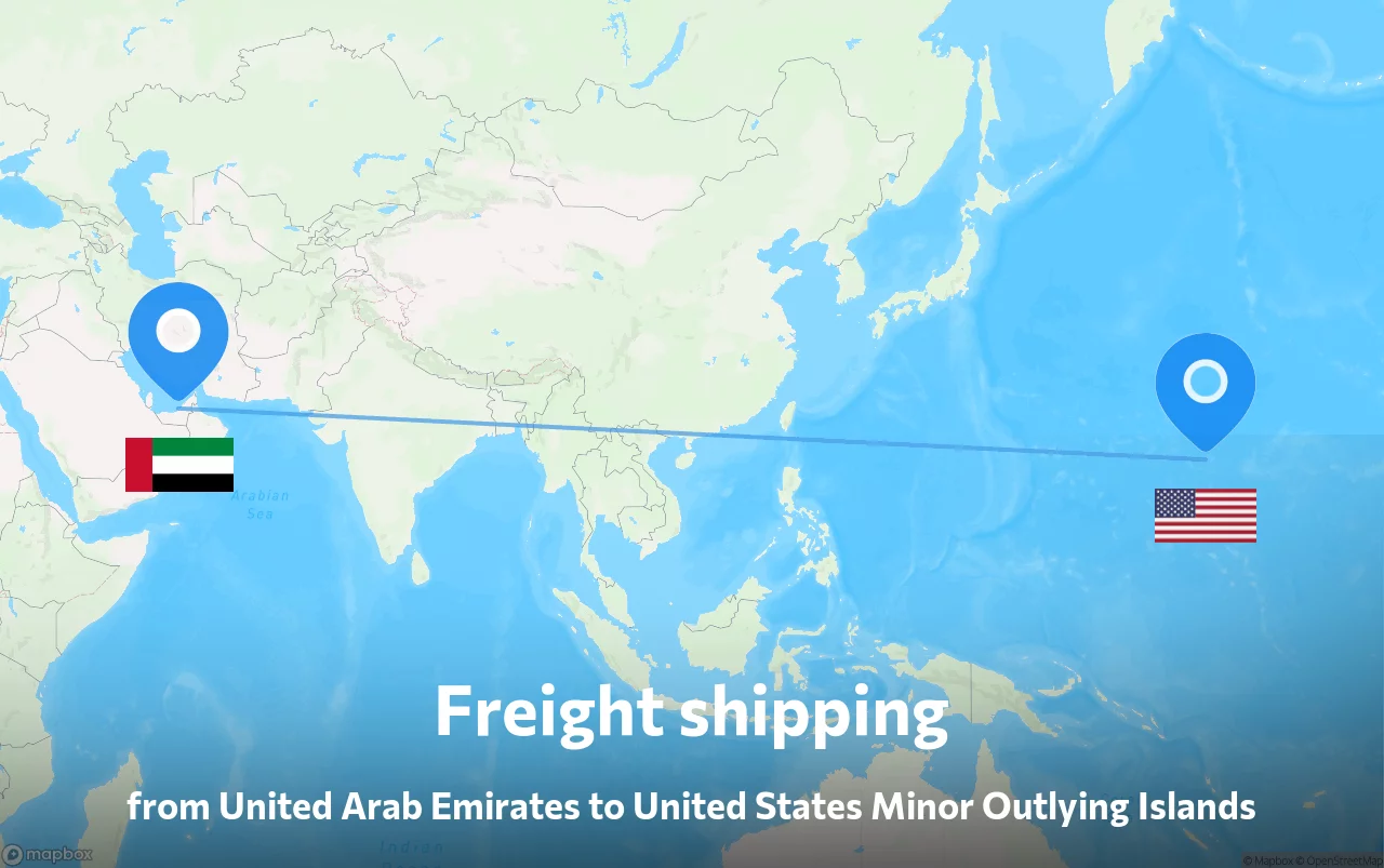 Shipping route from United Arab Emirates to United States Minor Outlying Islands