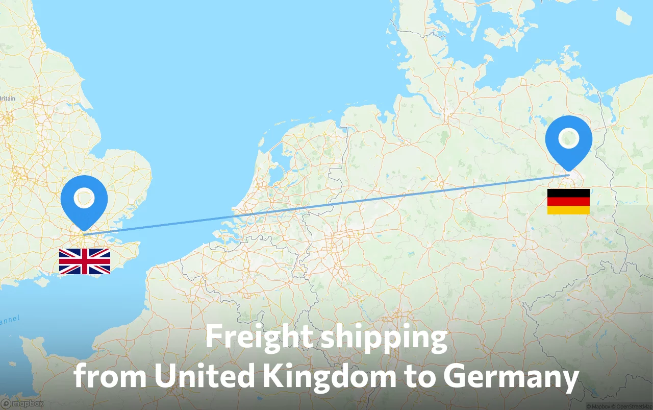 Shipping route from United Kingdom to Germany