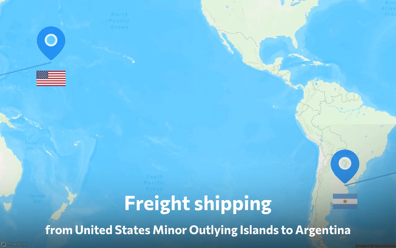 Shipping route from United States Minor Outlying Islands to Argentina