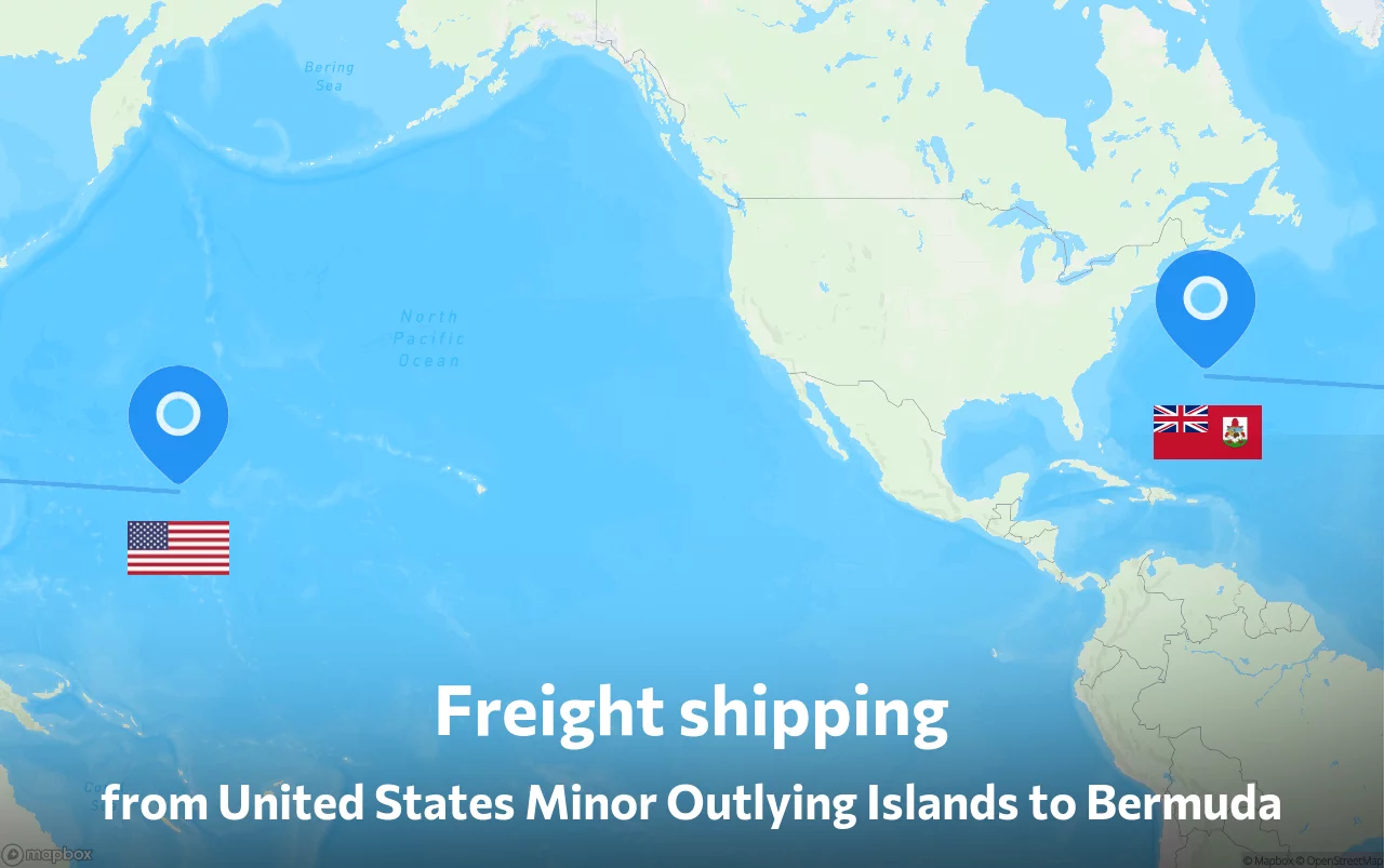 Shipping route from United States Minor Outlying Islands to Bermuda