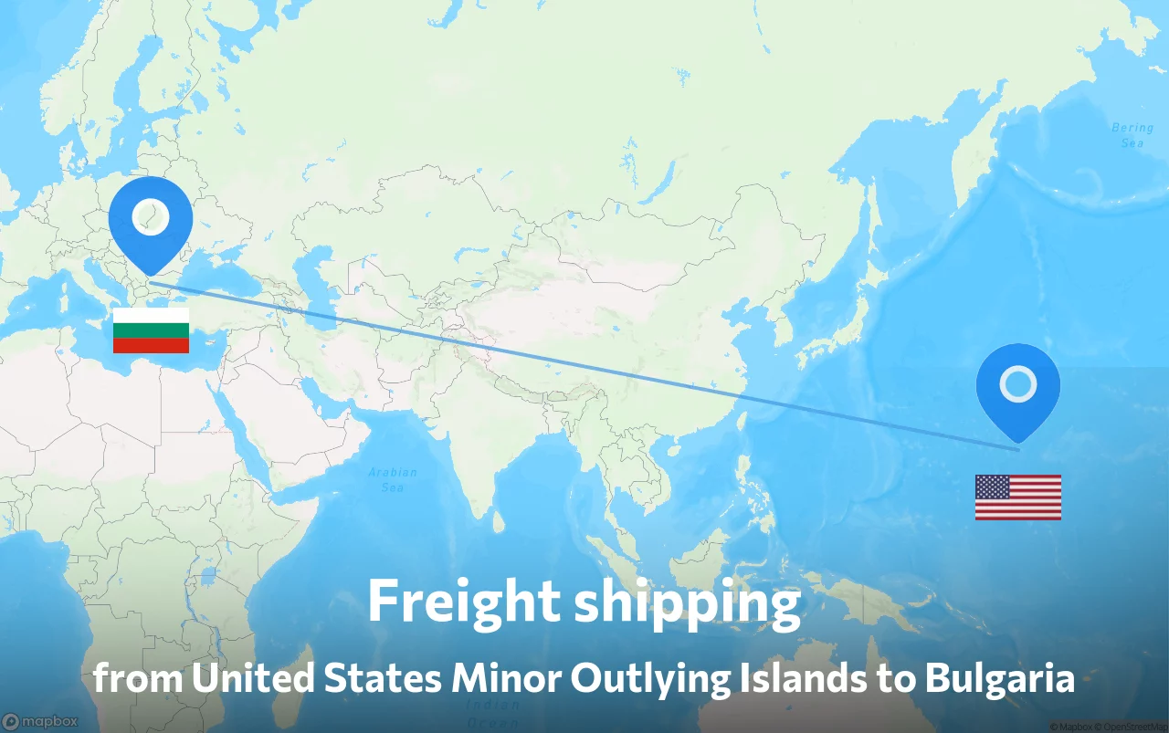 Shipping route from United States Minor Outlying Islands to Bulgaria