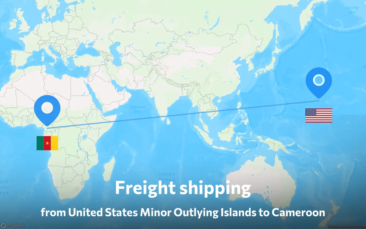 Shipping route from United States Minor Outlying Islands to Cameroon