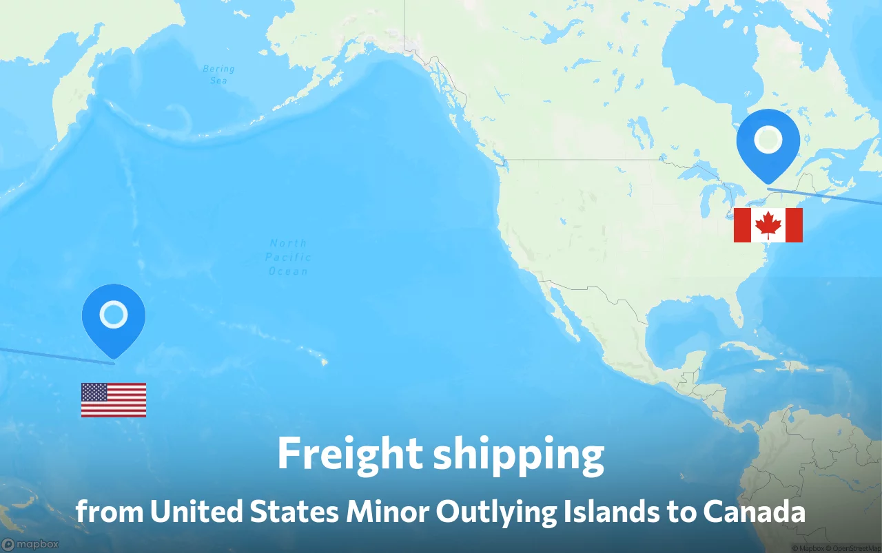 Shipping route from United States Minor Outlying Islands to Canada