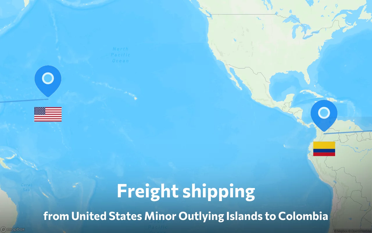Shipping route from United States Minor Outlying Islands to Colombia