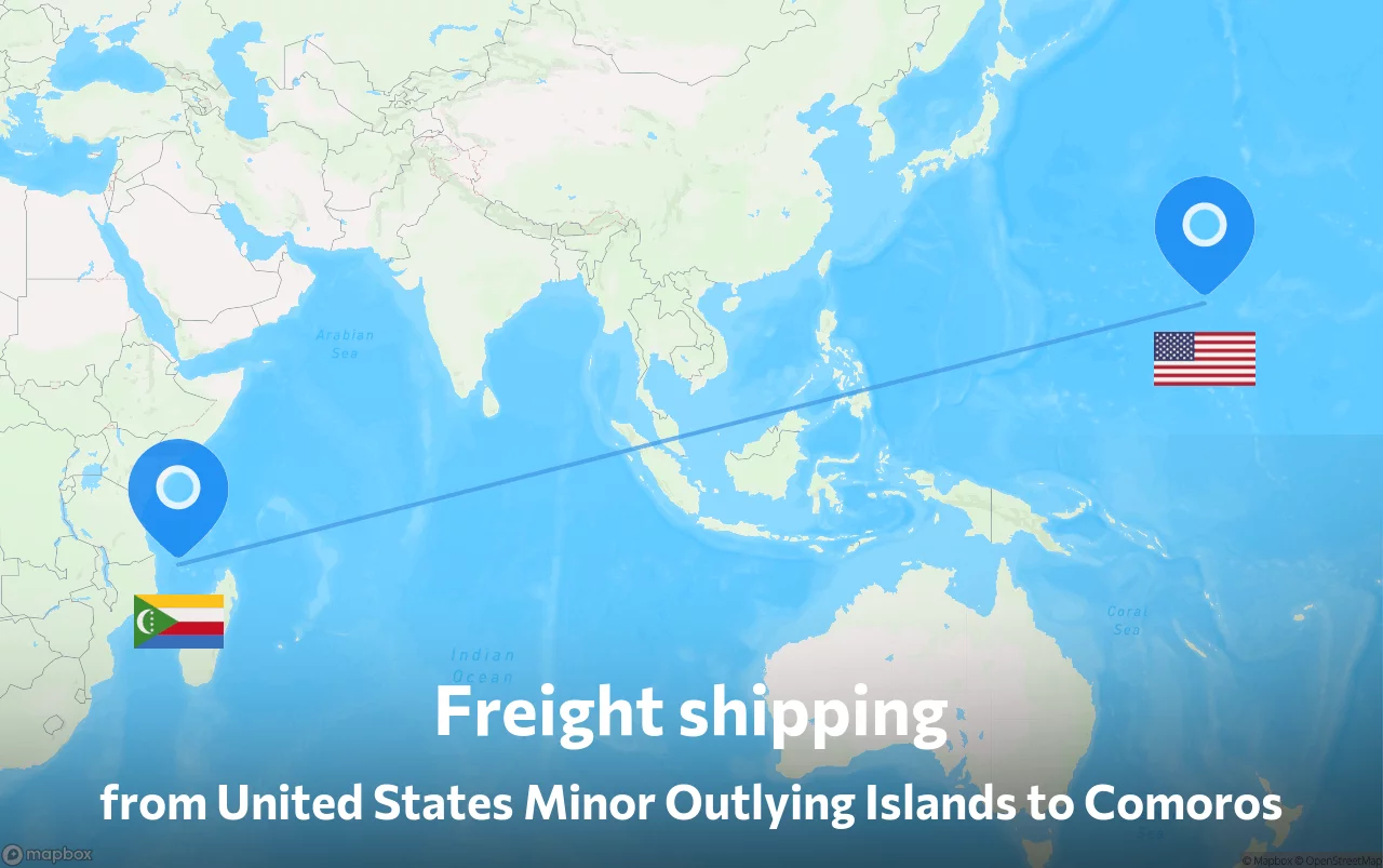 Shipping route from United States Minor Outlying Islands to Comoros