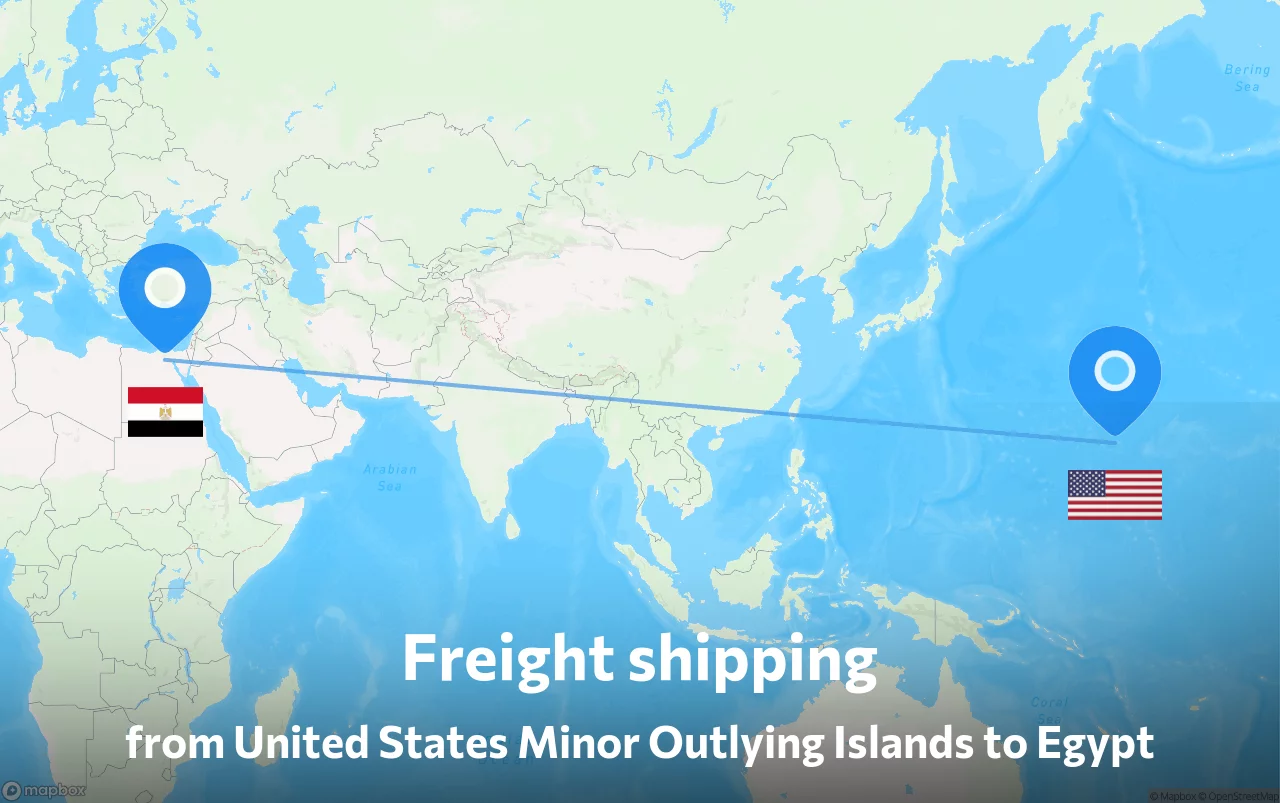 Shipping route from United States Minor Outlying Islands to Egypt