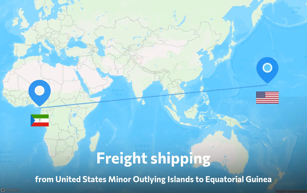 Shipping route from United States Minor Outlying Islands to Equatorial Guinea