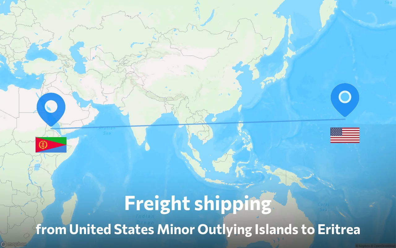 Shipping route from United States Minor Outlying Islands to Eritrea