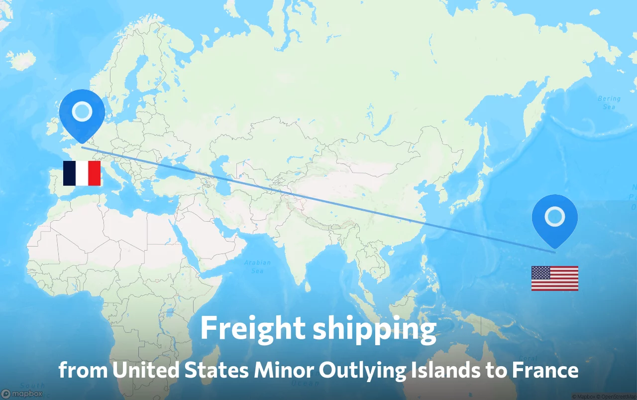 Shipping route from United States Minor Outlying Islands to France