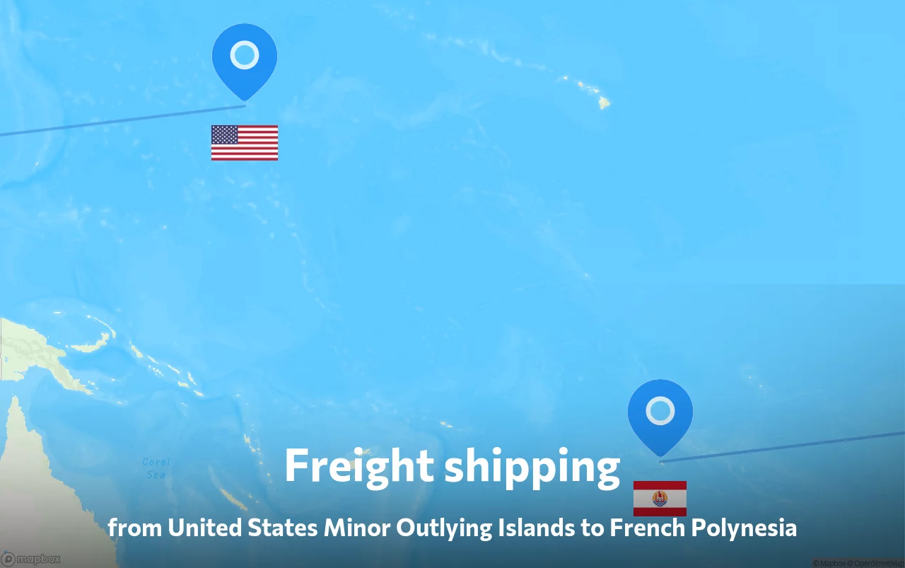 Shipping route from United States Minor Outlying Islands to French Polynesia