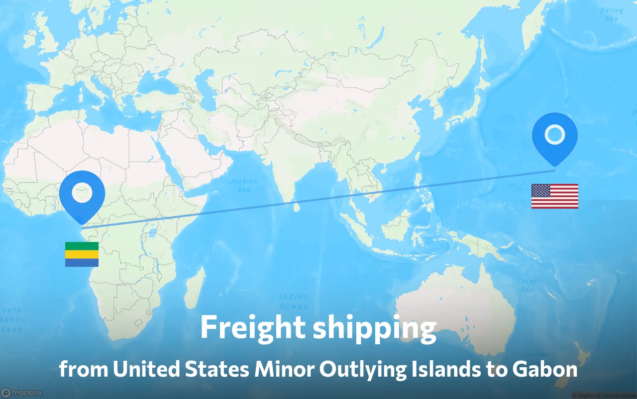Shipping route from United States Minor Outlying Islands to Gabon