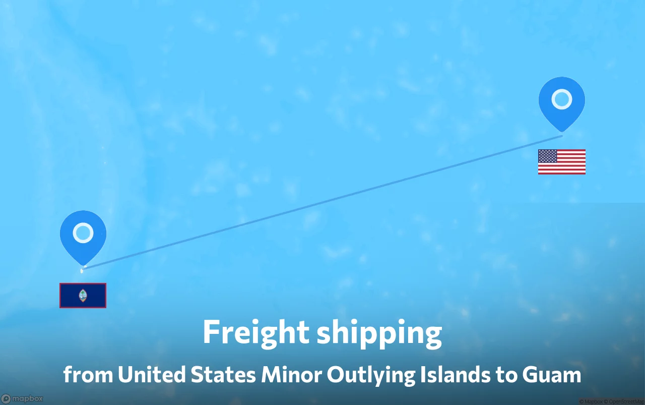 Shipping route from United States Minor Outlying Islands to Guam