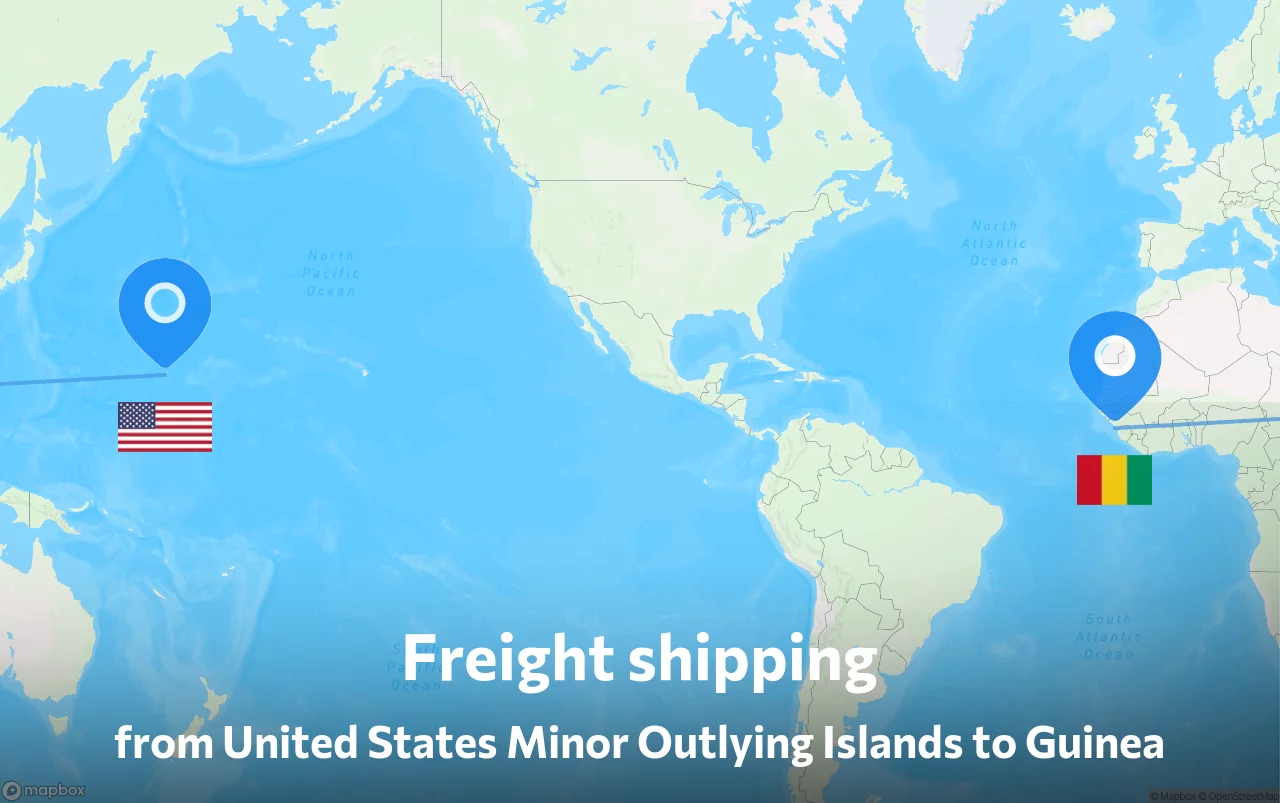 Shipping route from United States Minor Outlying Islands to Guinea
